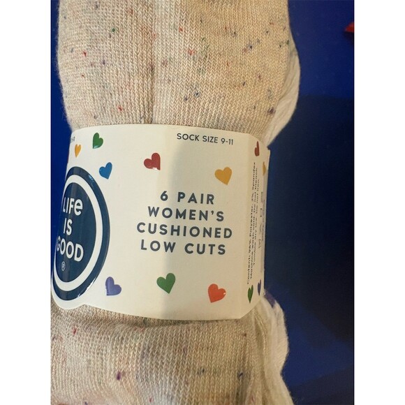 Life Is Good Womens Cushioned No-Show Socks 6-Pair Pack Love Is Love - Picture 7 of 8